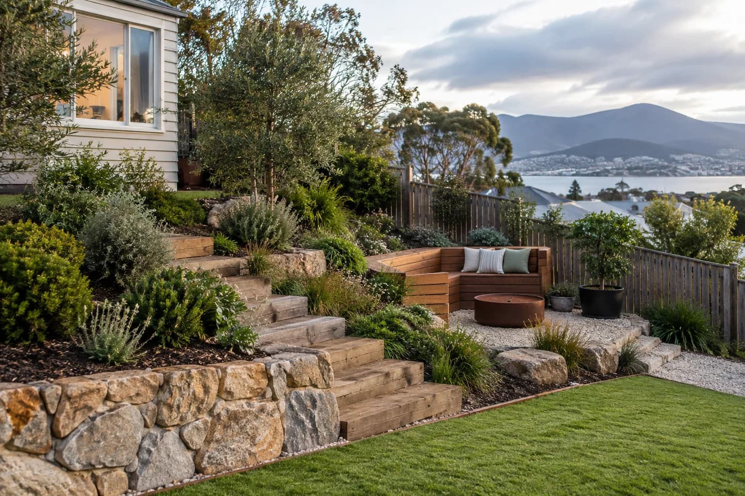 Illustrative outdoor living setting in Hobart